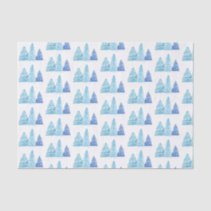 Papel De Seda Árboles de Navidad azules