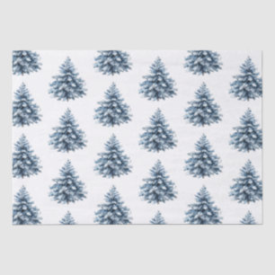 Papel De Seda Árboles de Navidad blancos azules