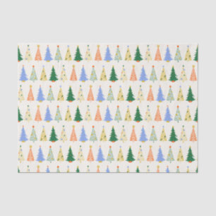 Papel De Seda Árboles de Navidad Bonitos Rojo Verde Boho