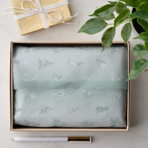 Papel De Seda Árboles de Navidad con brillo de verde menta