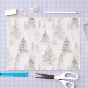 Papel De Seda Árboles de Navidad de Crema
