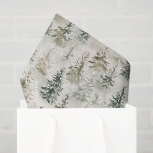 Papel De Seda Árboles de Navidad de Crema Verde