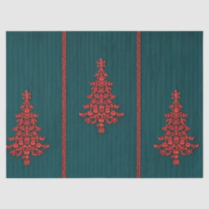 Papel De Seda Árboles de Navidad de Cristal Verde Azul y Rojo