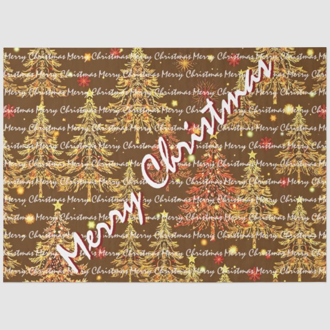 Papel De Seda Árboles de Navidad de Lujo Navideños Festivos (Anverso)