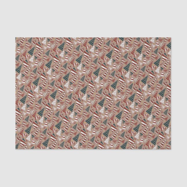 Papel De Seda Árboles de Navidad de madera (Anverso)