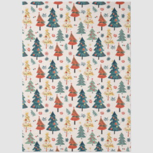 Papel De Seda Árboles de Navidad de Pino sin Costuras Patrón Col