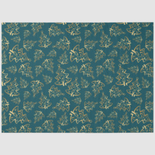 Papel De Seda Árboles de Navidad elegantes de azul turquesa y do