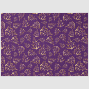 Papel De Seda Árboles de Navidad Elegantes de Color Púrpura y Do