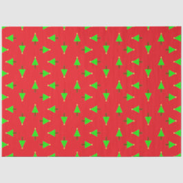 Papel De Seda Árboles de Navidad en rojo