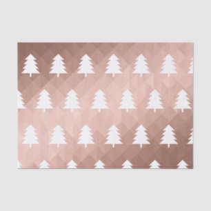 Papel De Seda Árboles de navidad geométricos mínimos de rosa de 