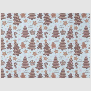 Papel De Seda Árboles de Navidad Gingerbread Hombres Estrellas N
