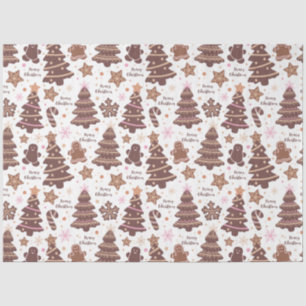 Papel De Seda Árboles de Navidad Gingerbread Hombres Estrellas N