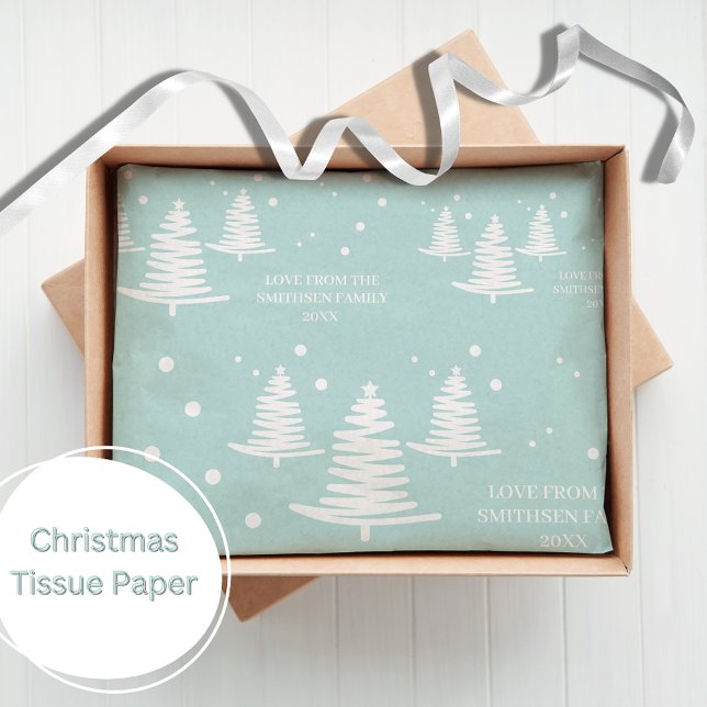 Papel De Seda Árboles de Navidad Minimalistas blancos (Subido por el creador)