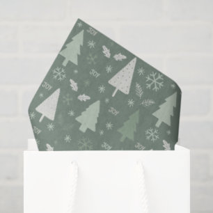 Papel De Seda Árboles de Navidad Modernos Verde Salvia