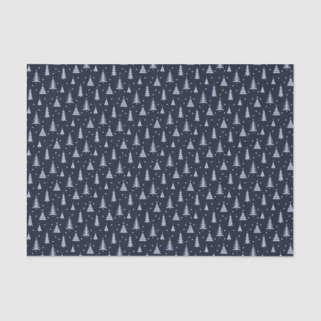 Papel De Seda Árboles de Navidad nórdicos de piedra azul-gris os (Anverso)