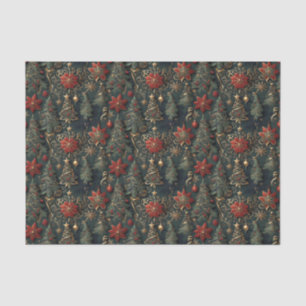 Papel De Seda Árboles de Navidad, poinsettias, copos de nieve, e