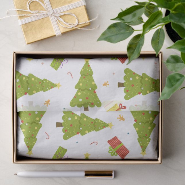 Papel De Seda Árboles de Navidad Regalos Modernos Whimsical Cute (Regalo )