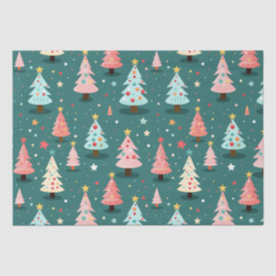 Papel De Seda Árboles de Navidad retro lindo