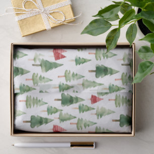 Papel De Seda Árboles de Navidad Rojos Verdes