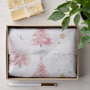 Papel De Seda Árboles de Navidad rosados