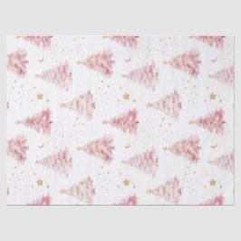 Papel De Seda Árboles de Navidad rosados