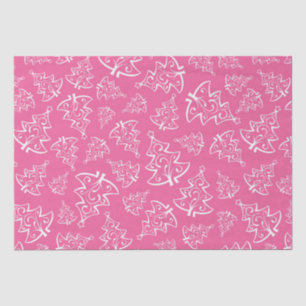 Papel De Seda Árboles de Navidad rosados y blancos de invierno d