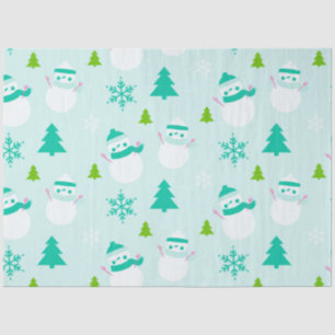 Papel De Seda Árboles de Navidad Snowmen Navidades verdes