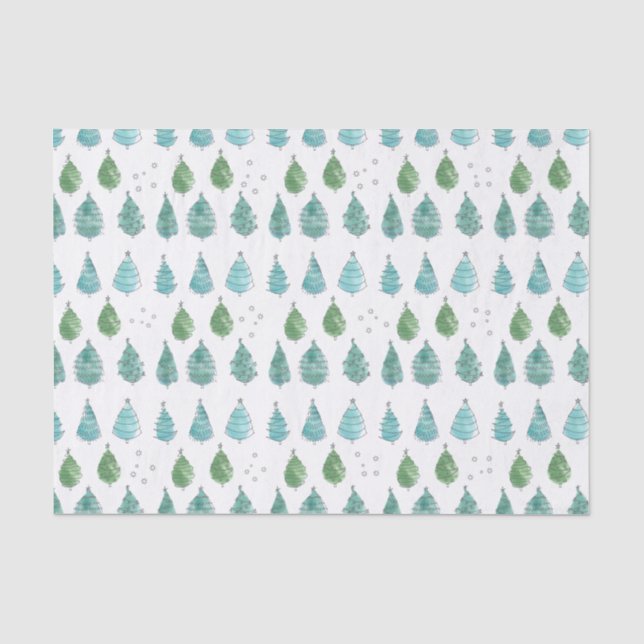 Papel De Seda Árboles de navidad verdes (Anverso)
