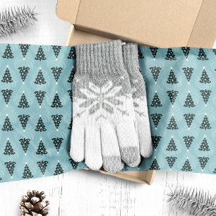 Papel De Seda Árboles de Navidad verdes sobre remolino azul