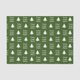 Papel De Seda Árboles de Navidad verdes y blancos de negocios Tu