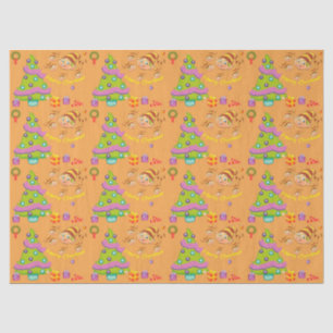 Papel De Seda Árboles de Navidad y elfos