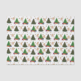 Papel De Seda Árboles de Navidad y pan de jengibre