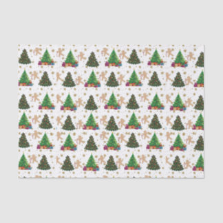 Papel De Seda Árboles de Navidad y pan de jengibre