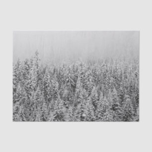 Papel De Seda Árboles de nieve negros y blancos