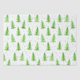 Papel De Seda Árboles de pino acuarela