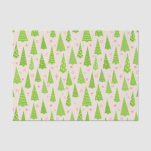 Papel De Seda Árboles de pino de vacaciones verdes