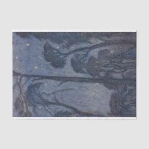 Papel De Seda Árboles en Crepúsculo (por Edward Robert Hughes)