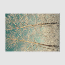 Papel De Seda Árboles forestales cielos Verde azulados Woodland 