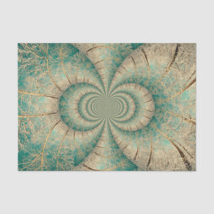 Papel De Seda Árboles forestales Green Brown Winter Woodland