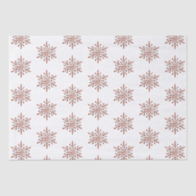 Papel De Seda Árboles navideños de copo de nieve de oro Rosa (Anverso)