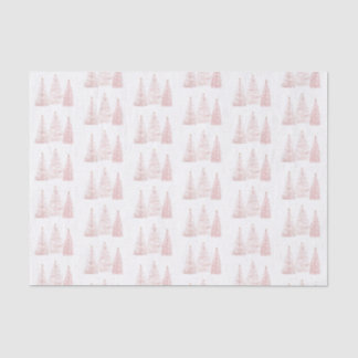 Papel De Seda Árboles navideños de oro Rosa