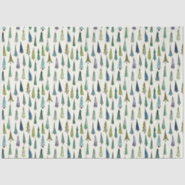 Papel De Seda Árboles navideños divertidos (arte ilustrado lindo