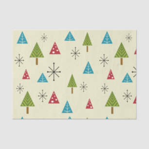 Papel De Seda Árboles navideños modernos de mediados de siglo