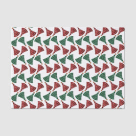 Papel De Seda Árboles navideños rojos y verdes