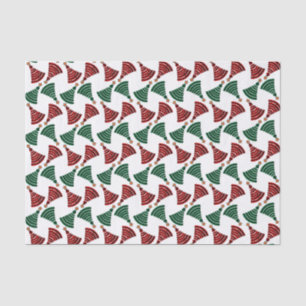 Papel De Seda Árboles navideños rojos y verdes