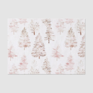 Papel De Seda Árboles navideños rosados de Rubor