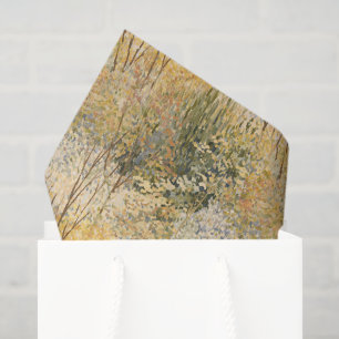 Papel De Seda Árboles Verde Amarillo Marrón