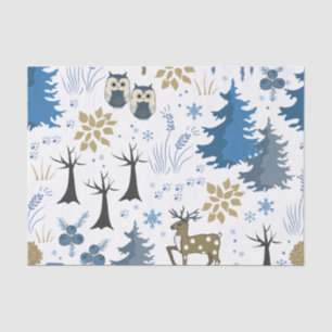 Papel De Seda Árboles y animales de Navidad de Woodland