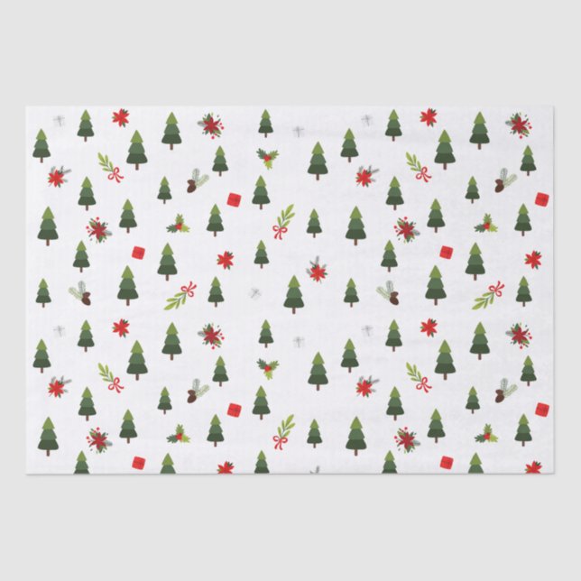Papel De Seda Árboles y arcos de Navidad (Anverso)