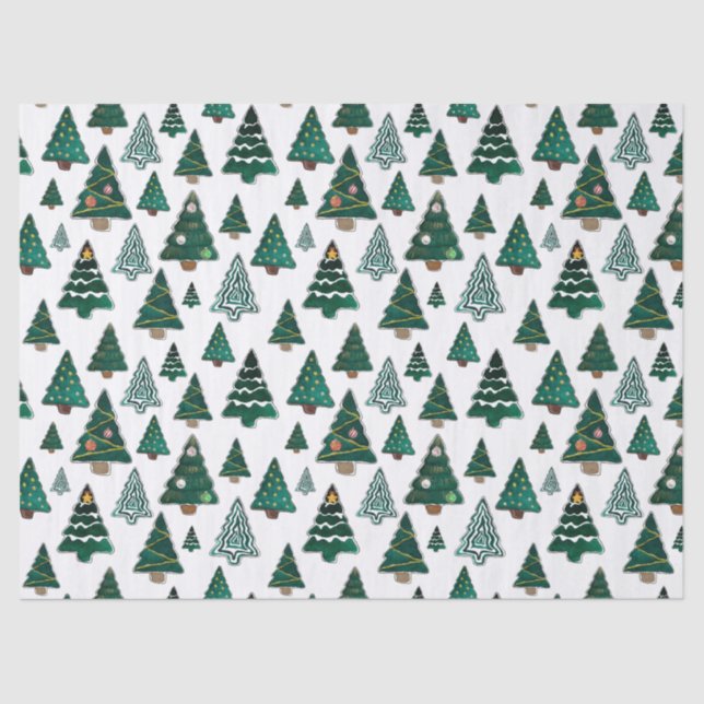 Papel De Seda Árboles y decoraciones navideños Navidades blancos (Anverso)